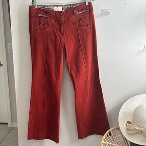 Cidra by Anthropologie Rust Flare Pants Size 8